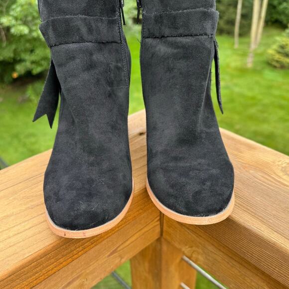 Free People x Faryl Robin size 8 Alameda Black Vegan Suede Wood Heel Booties - Picture 4 of 13